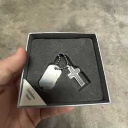 Cross & Dog Tag Necklace