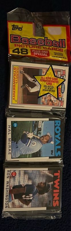 1986 Topps Baseball Factory Sealed Rack Pack 48 Cards – Darryl Strawberry Showing