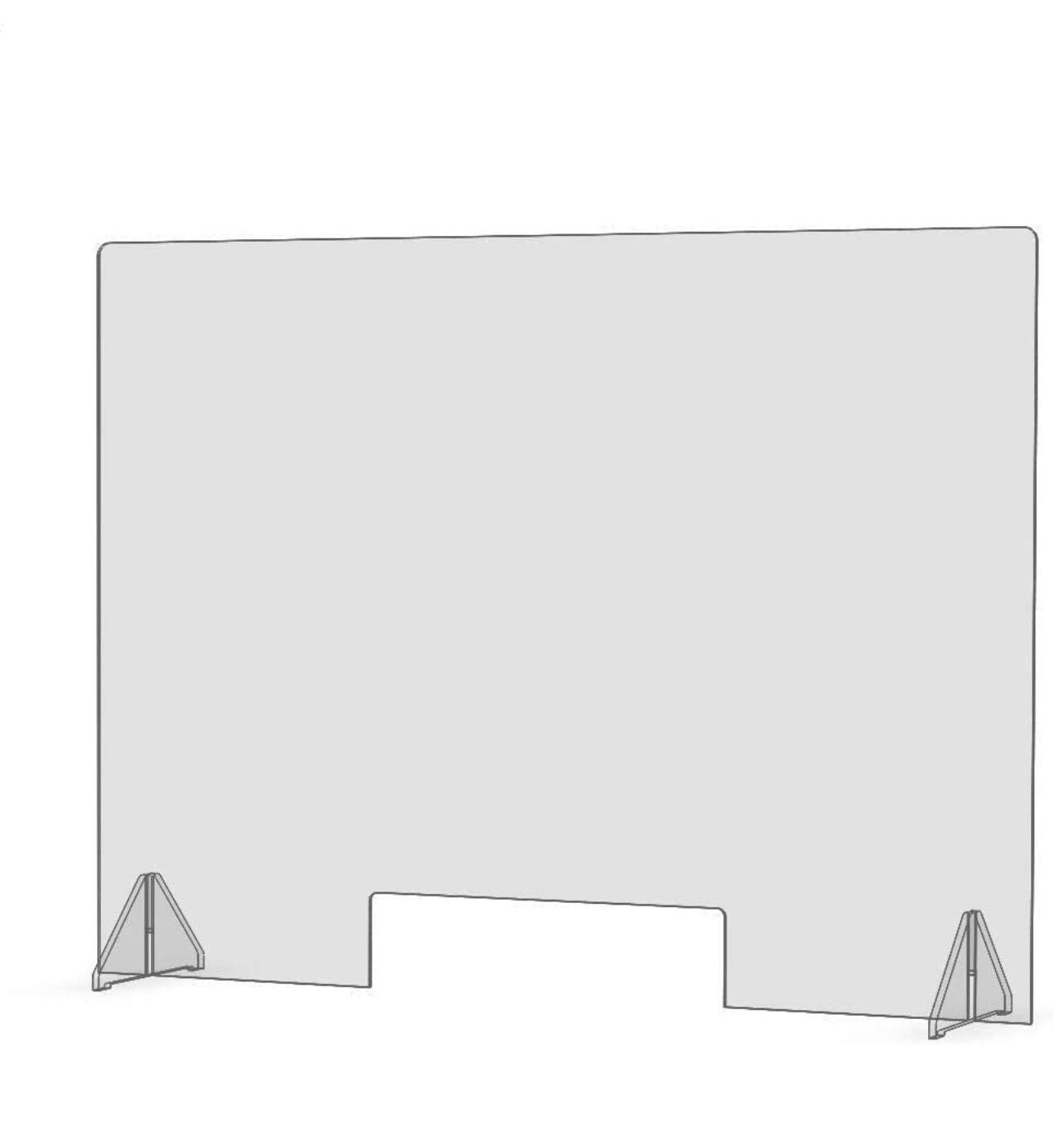 Sneeze Guard - Economy 24"x 24" Protective Freestanding Shield with Transaction