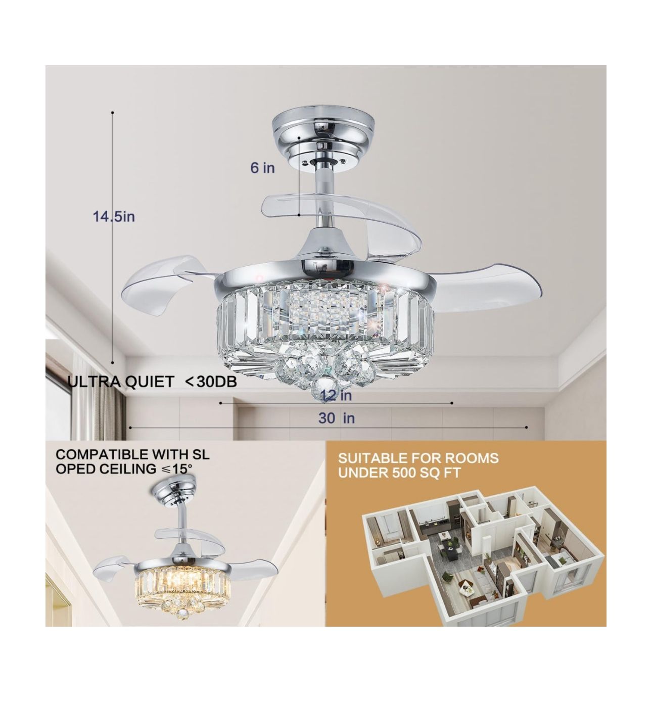 FaB　Light & Shadow Convention Exclusive Buy Fanzart Dark Shadow – 42″ Fandelier with 8 x ABS