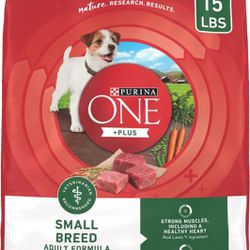 Purina ONE +Plus Adult Small Breed Lamb & Rice Formula Dry Dog Food. Exp. Sep. 2025.  7.4lbs