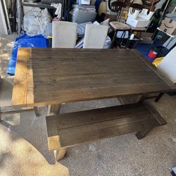 Rectangular wood Table and Chairs