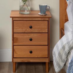 New 3 Drawer Caramel Nightstand or Side Table