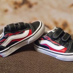 5.0 Toddlers Red  Flaming Vans