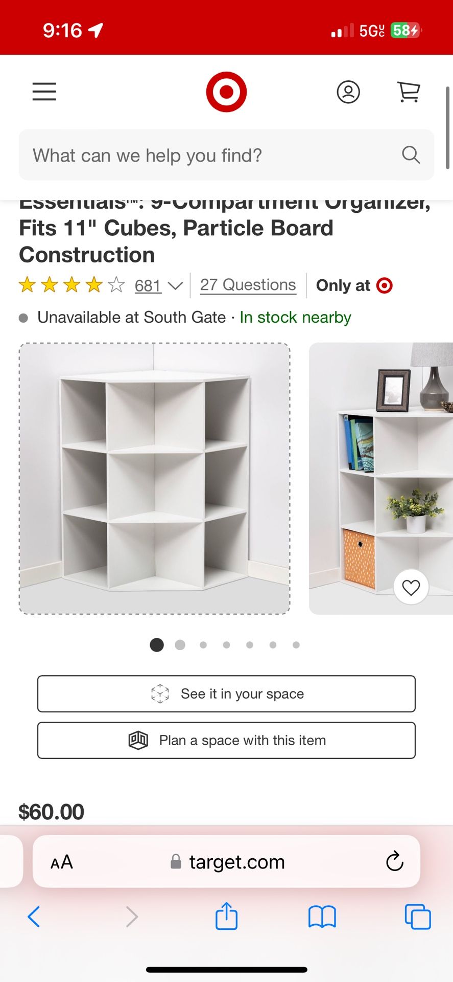 Corner Cube Book Shelf