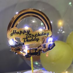 Cake topper with lights