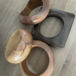 A Set Of Wood Bangles 