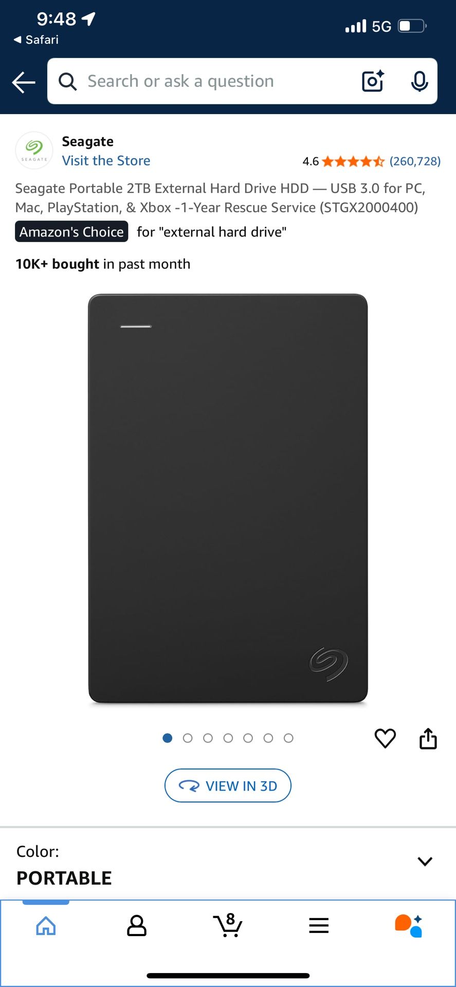 Seagate 2tb Portable External Hard Drive