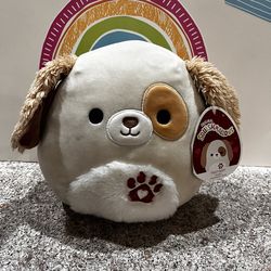 SQUISHMALLOWS “ HARRISON THR PUPPY” 9  INCH ROUND PLUSH - BRAND NEW WITH TAGS