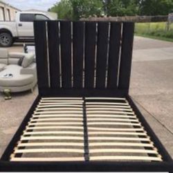 Queen Black Bed Headboard And Footboard 
