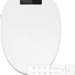 Heated Bidet Toilet Seat with Fully Automatic Adjustment, Electric Toilet Seat with Adjustable Warm Water and Air Dryer, LED Display, Night Lighting,