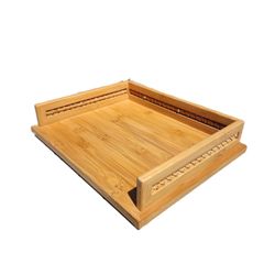 Genuine Bamboo Lattice Desktop Document Stacking Single Tray