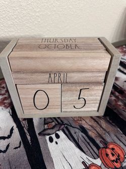 Rae Dunn Perpetual Wood Block Calendar