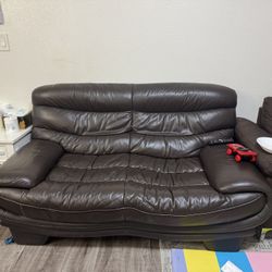 Dark Brown Color Leather Sofa