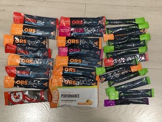 Lot of ORS Oral Rehydration Solution Packs + Instant coffee packs