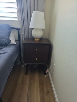Two wooden nightstands