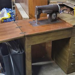 Sewing Machine and Cabinet-Desk w-matching chair