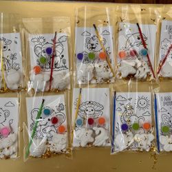 Kids Animal Theme DIY Coloring Cards Party Favor Set Multicolor Plastic/Paper