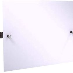 Allied Brass Carolina Crystal Collection Landscape Rectangular Tilt Beveled Edge Wall Mirror, Antique Bronze
