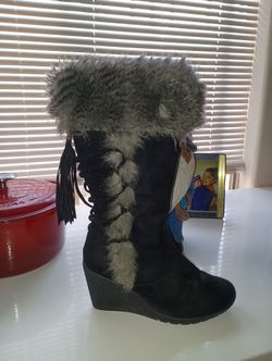 Suede Black Women's Boots