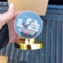 Autographed cyclone puck