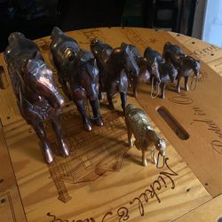 Seven horses from the Napa fair in the 1970s