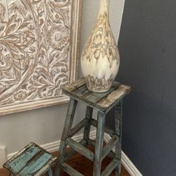 Shabby Chic Blue Stools