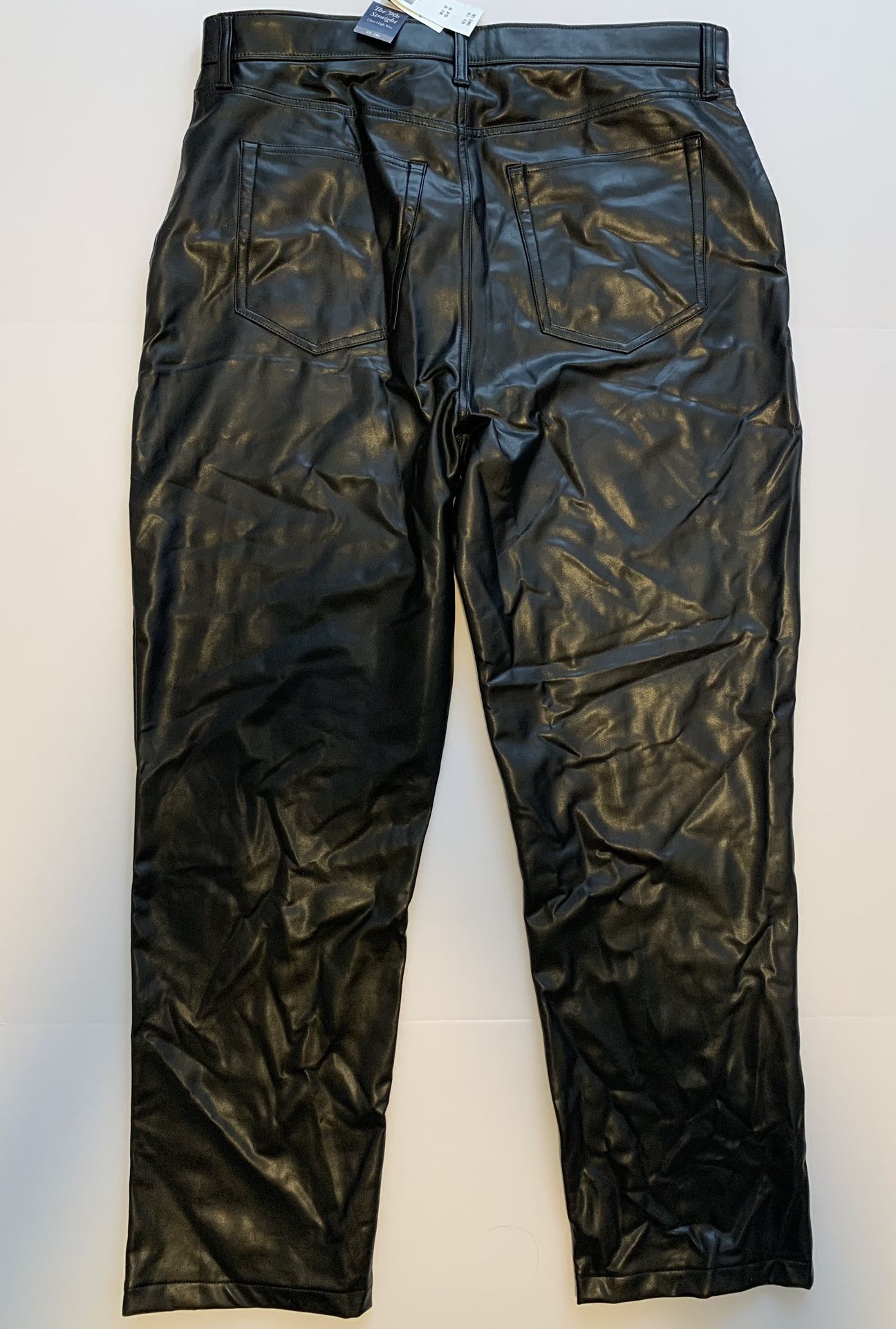 Abercrombie & Fitch The '90s Straight Vegan Leather Pants 33