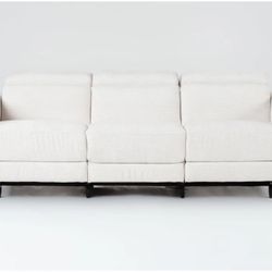 Blake Cream 82” Power Reclining Sofa from Living Spaces with Power Headrest & USB