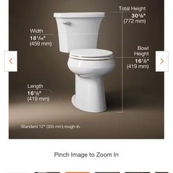 KOHLER Arc Highline 10 in. Toilet, 2-Piece, 1.28 GPF, Single Flush,
