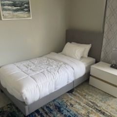 Two Twin Bed With Phone Charger/outlet Built In