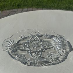Vintage glass divided dish