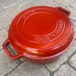 Staub 6.5 qt Braise & Grill Dutch Oven Set- Burnt Orange- 28 cm