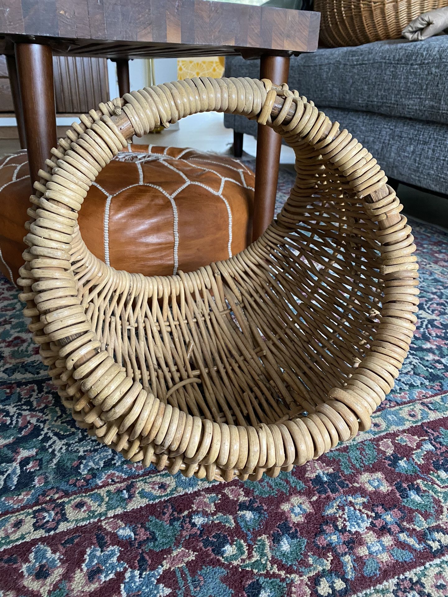 Boho Wicker Basket Plant Holder