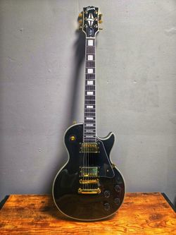 Black Les Paul Custom Shop Style Chibson Not Gibson Electric Guitar Black Beauty