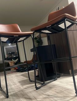 2 Caramel bar stools (new)