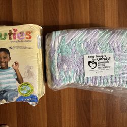 New size 7 diapers including free size 6 diapers(frm diaper bank)
