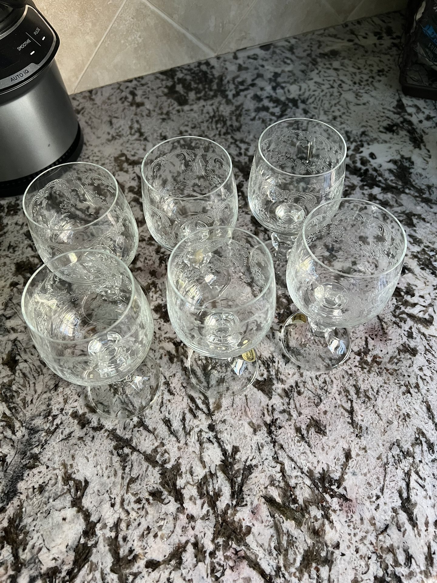 Bohemia Crystal Set Of 6 Wine Glasses 