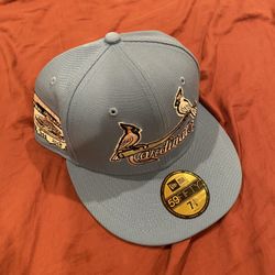 ST. LOUIS CARDINALS LIGHT-BLUE HAT PINK UV SIDE PATCH NEW ERA FITTED 7 1/8