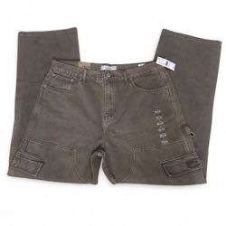 PACSUN Baggy Brown Cargo Pants Men