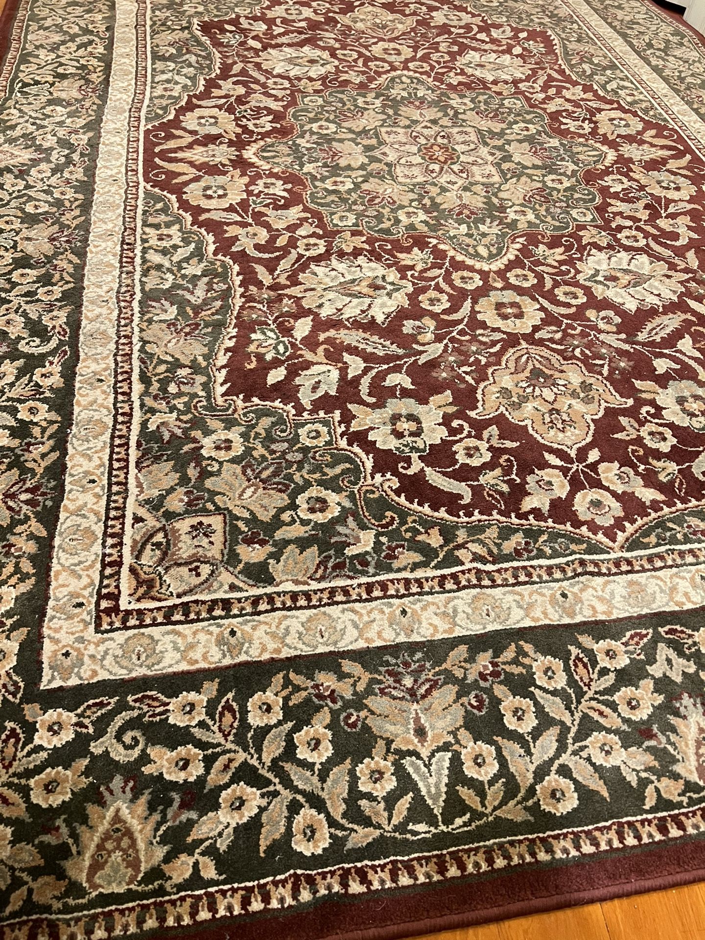 6 X 10 Area Rug Green Burgundy Tan