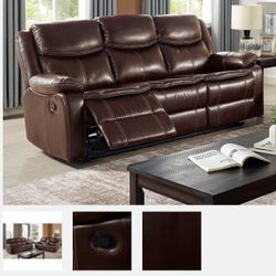 Brown faux leather Sofa Recliner 