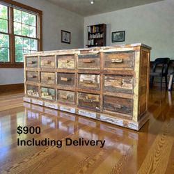87” Rustic Reclaimed Solid Wood Dresser / Sideboard – Solid Wood – Free Delivery 🚚 