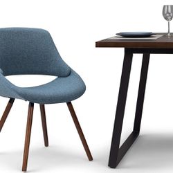 SIMPLIHOME Malden 18 Inch Mid Century Modern Bentwood Dining Chair in Denim Blue Woven Fabric, For the Dining Room  This post is for 2. They are $190 