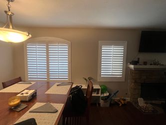 Custom Interior Wood Shutters. Install Included. Persianas De Madera. Best Pricing. We Service All of Southern California. 951-573-2560
