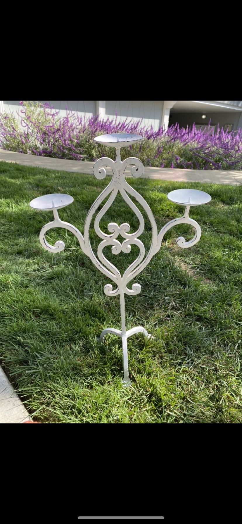 Shabby Chic Iron Candle Holder