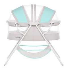 Karley Bassinet in Blue & Grey, Lightweight Portable Baby Bassinet