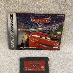 Nintendo GameBoy Advance Cars Game With Manual 