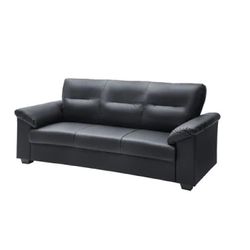 Black Leather Sofa Loveseat 3 Seaters