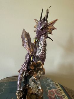 Fantasy Collectible Dragon Figurine with color changing lights, battery operated